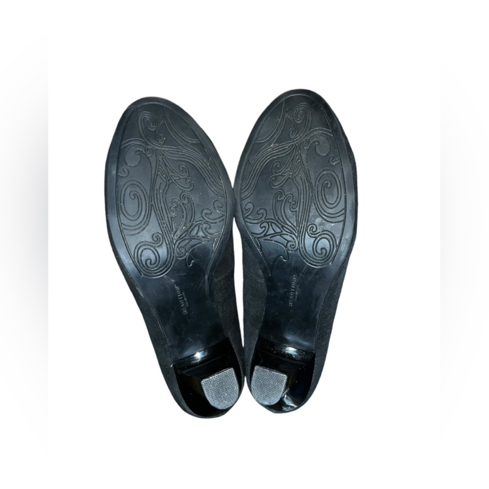 Vintage Style Kenneth Cole Reaction Black Suede & Metallic Pumps 8 M - Picture 3 of 5